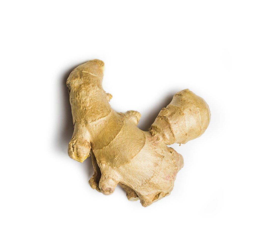 overhead shot ginger root white surface 181624 22095