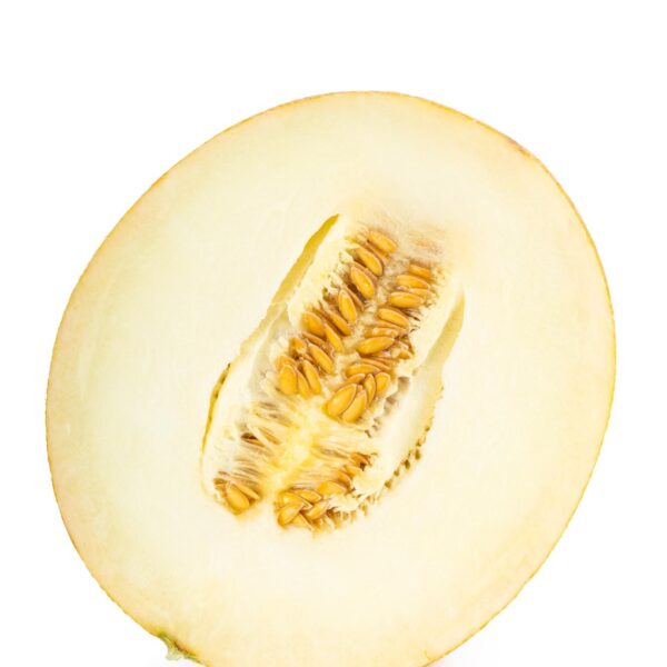 sliced melon isolated white background 93675 128150